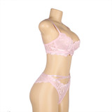 Alison Pink Lace Plus size Bra Lingerie Set