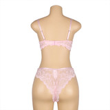 Alison Pink Lace Plus size Bra Lingerie Set
