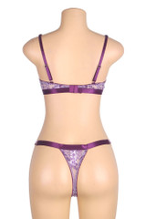 Caitlyn Purple Floral Bra Lingerie Set Plus Size