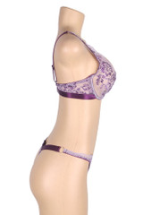 Caitlyn Purple Floral Bra Lingerie Set Plus Size
