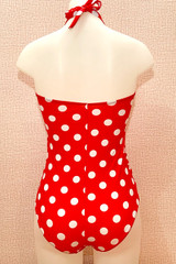 Marilyn Retro Red and White Polkadot One Piece Swimsuit
