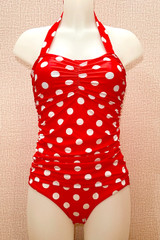 Marilyn Retro Red and White Polkadot One Piece Swimsuit