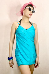 Sylvie Blue Swimsuit Cover up Sarong  Wrap Beach Dress
