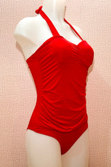 Marilyn Plain Red One Piece Swimsuit