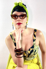 Bettie Tortoise Leopard Cat Eye Pin-up Girl Retro Sunglasses