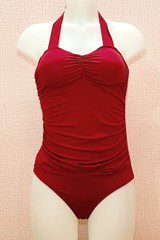Marilyn Plain Maroon One Piece Swimsuit
