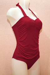 Marilyn Plain Maroon One Piece Swimsuit