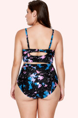 Twinkle Galaxy Print Push up Bustier High Waist 2pc Bikini 3XL