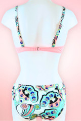 Coralina Pink Paisley Print Push-up 2 Piece Swimsuit