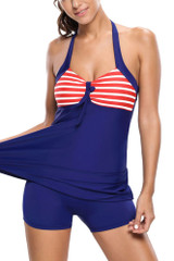 Catalina Pin-up Girl Sailor Red Navy Halter Retro Swimdress