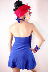 Catalina Pin-up Girl Sailor Red Navy Halter Retro Swimdress