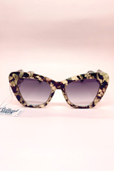 Evie Ink Blot Wide Cat Eye Old Hollywood Retro Sunglasses