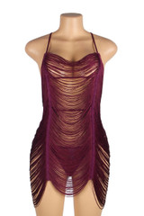 Celestia Wine Red Tassel Vintage Flapper Lingerie