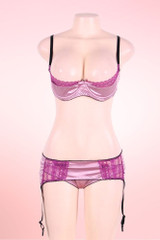 Cora Plus Size Shelf Bra Garter Lingerie Set