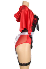 Plus Size Little Ruby Red Riding Hood Teddy Costume Lingerie