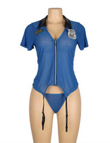 Sexy Police Garter Cami Costume Lingerie