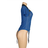 Plus Size Sexy Police Garter Cami  Costume Lingerie