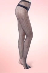 Retro Chevron Pattern Halloween Gothic Fishnet Pantyhose