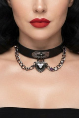 Dangling Heart chain choker necklace.