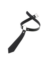Necktie Faux Leather O-Ring Buckle Choker Necklace