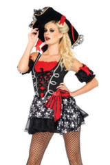 Sassy Shipwreck Skull Pirate Costume Medium to Large