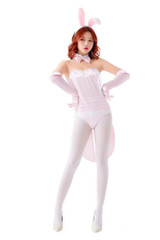 Pink Tuxedo Bunny Waitress Costume