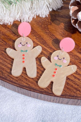 Gingerbread Christmas Acrylic Drop Earrings