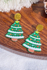 Christmas Tree Acrylic Drop Earrings