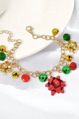 Gift Bow Jingle Bells Charm Bracelet