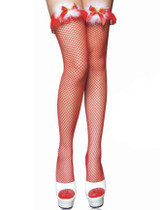 Christmas Marabou Fishnet Thigh High Stockings