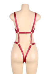 Daria Plus Red Garter Cupless Strappy Teddy