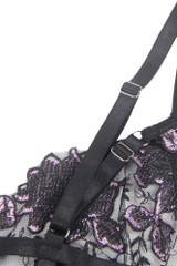 Mauvie Lavender Bustier Tutu Garter Belt Thong Lingerie Set