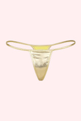Gold Metallic Micro Gstring Thong actual product photo front view