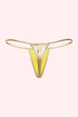 Gold Metallic Micro Gstring Thong actual product photo back view