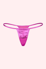 Pink  Plus size metallic g string thong actual product photo back view