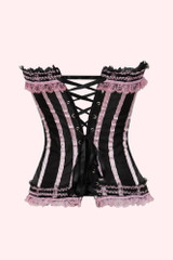 Sabine Black Pink Ruffle Can Can Vintage Corset Top