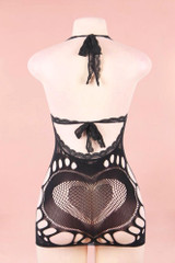 Jolie Black Halter Plus Size Body Stocking Dress