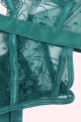Denise Green Lace Garter Bodysuit Teddy