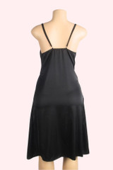 Paloma Satin Black Plus Size Long Nightgown