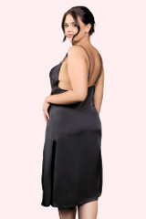 Paloma Satin Black Long Nightgown