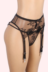 Fifi Plus Size Black Romantic Lace Garter Belt