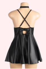 Verna Black Vinyl Babydoll Dress Lingerie