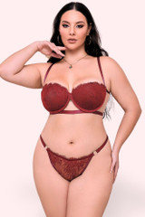 Bella Lace Plus Size Red Bra and Panty Set