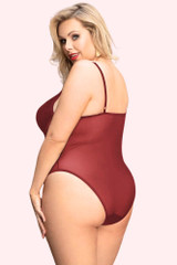 Belinda Red Plus Size Lace Bodysuit Teddy