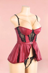 Olga Red Vinyl Babydoll Lingerie