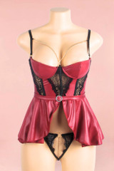 Olga Red Vinyl Babydoll Lingerie