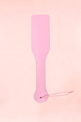 Pink Xoxo Bondage PU Leather Spanking paddle bondage accessories with contrasting Black color, back view of product