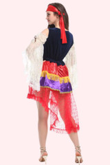 Fortune Teller Gypsy Costume worn by a model back view