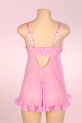 Lilian Pink Lace Push up Babydoll Lingerie Nightdress