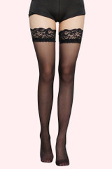 black thigh high sheer stockings